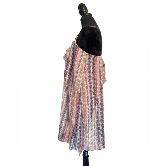 BCBGMAXAZRIA Boho Striped Criss Cross Maxi Dress Flowy Summer Festival Size S - Picture 4 of 10